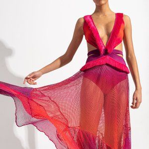 PatBO OMBRE SLEEVELESS NETTED BEACH DRESS